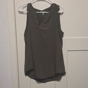 Elegant Olive V-Neck Tank Top
